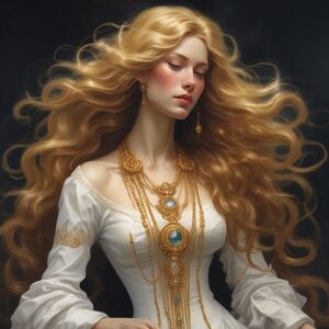 Elegant Golden Goddess Art Print